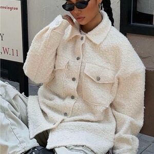 Women's Cream Sherpa Jacket